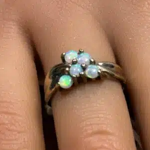 9ct gold opal cluster ring