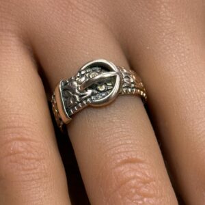9ct rose gold unisex buckle ring