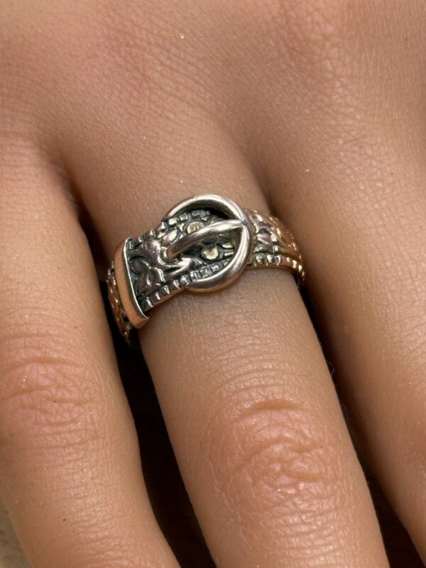 9ct rose gold unisex buckle ring