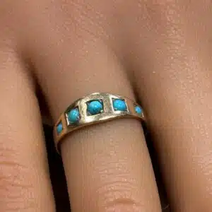 15ct gold and turquoise ring