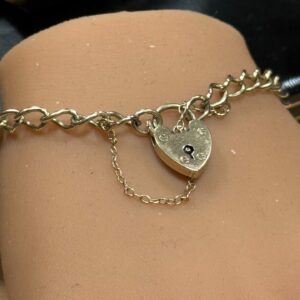 9ct gold chain and padlock bracelet