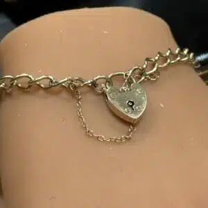 9ct gold chain and padlock bracelet