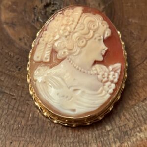 9ct gold mounted brooch pendant
