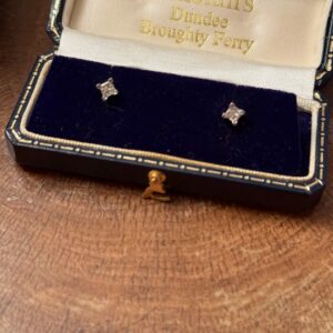 9ct white gold and diamond stud earrings
