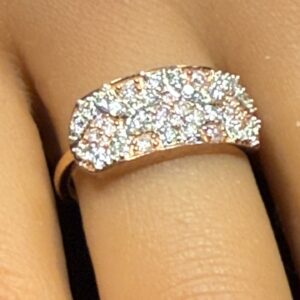 9ct rose gold white and pink diamond ring
