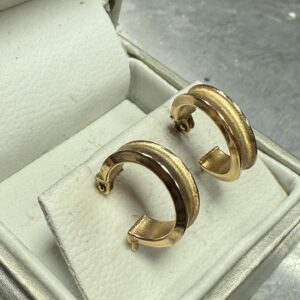 9ct gold click close hoop earrings