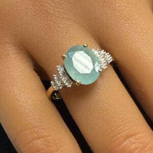 Grandidierite And diamond ladies 14ct ring