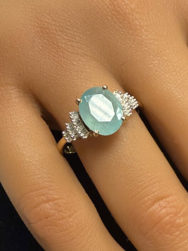Grandidierite And diamond ladies 14ct ring