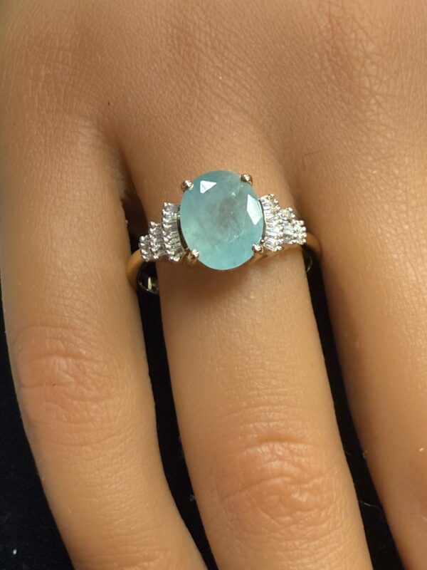 Grandidierite And diamond ladies 14ct ring - Image 3