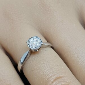Diamond Cluster 9ct White Gold Ring