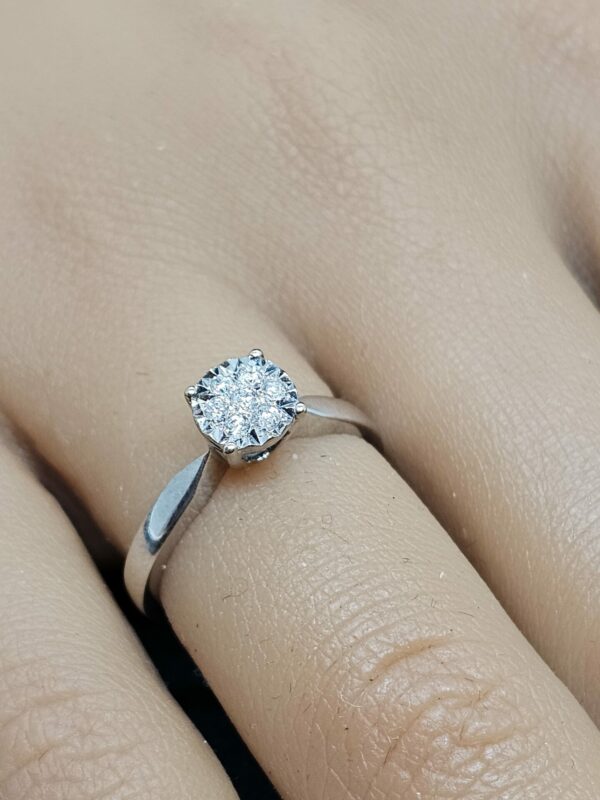 Diamond Cluster 9ct White Gold Ring