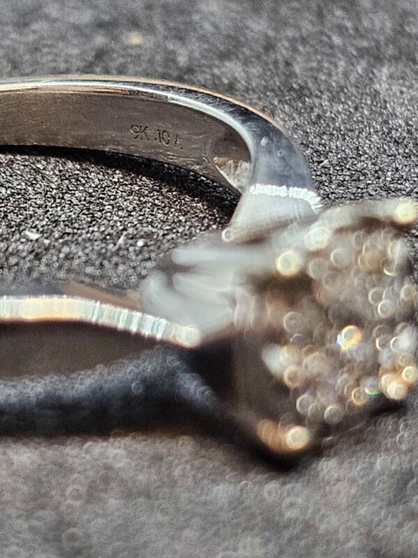 Diamond Cluster 9ct White Gold Ring - Image 2