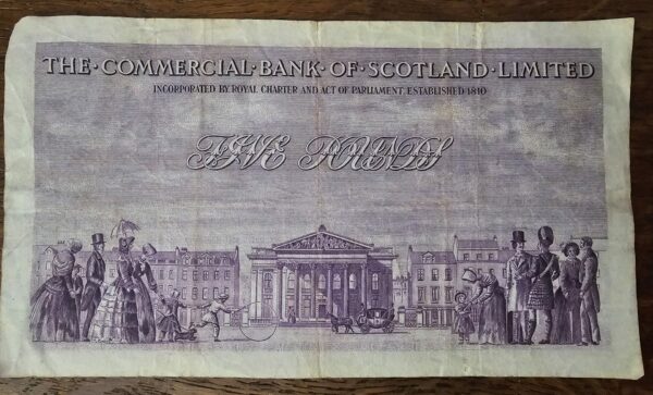 1954 Commercial Bank of Scotland £5 Note - Image 3