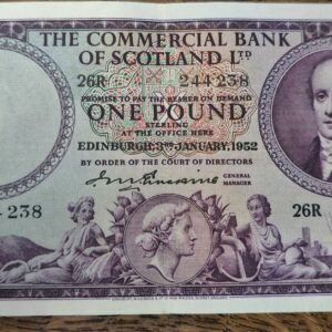 1952 Commercial Bank of Scotland £1 Banknote