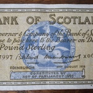 1958 Bank of Scotland £1 Banknote