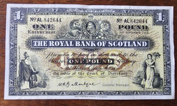 1956 Royal Bank of Scotland £1 Banknote