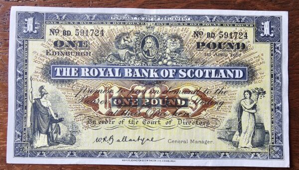 1961 Royal Bank of Scotland £1 Banknote
