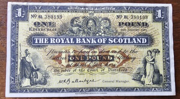 1963 Royal Bank of Scotland £1 Banknote