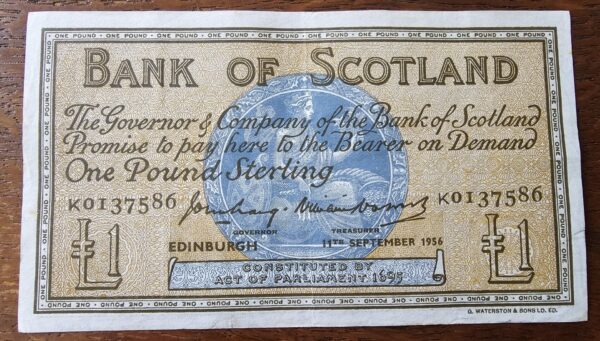 1956 Bank of Scotland £1 Banknote