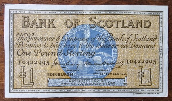 1955 Bank of Scotland £1 Banknote
