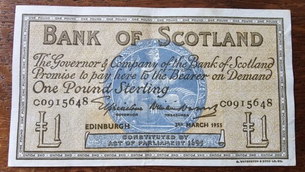 1955 Bank of Scotland £1 Banknote