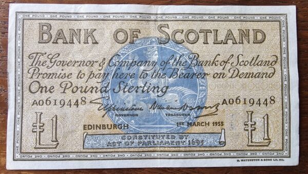 1955 Bank of Scotland £1 Banknote