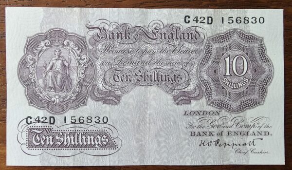 1940 10 Shillings (10/) Emergency Issue Mauve
