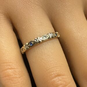 9ct gold sapphire and diamond band