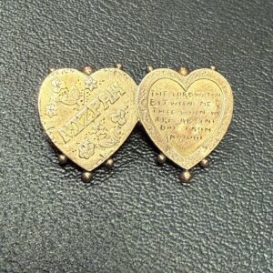 9ct gold mizpah heart brooch