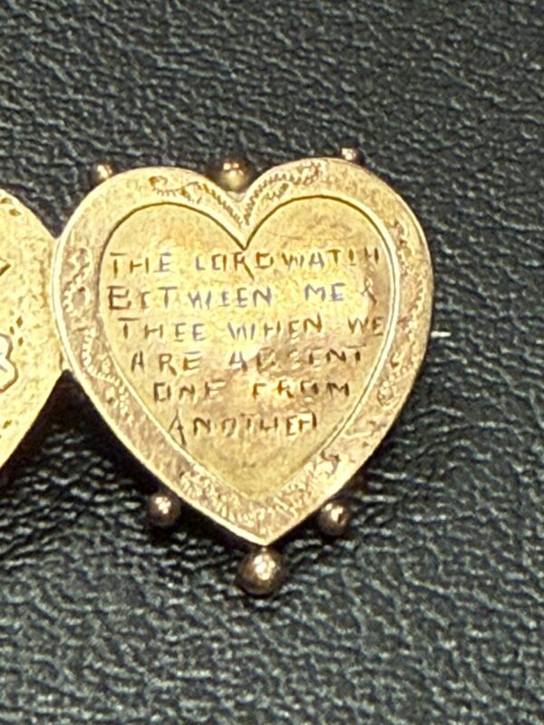 9ct gold mizpah heart brooch - Image 2