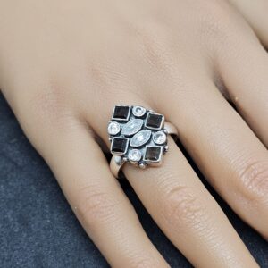 Citrine Cluster Silver Ring