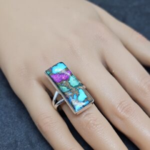 Copper Turquoise Rectangle Ring