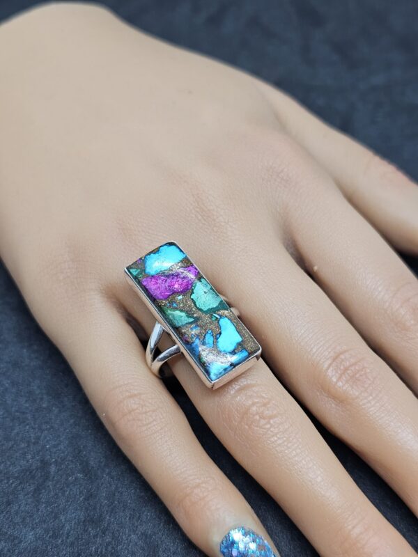 Copper Turquoise Rectangle Ring