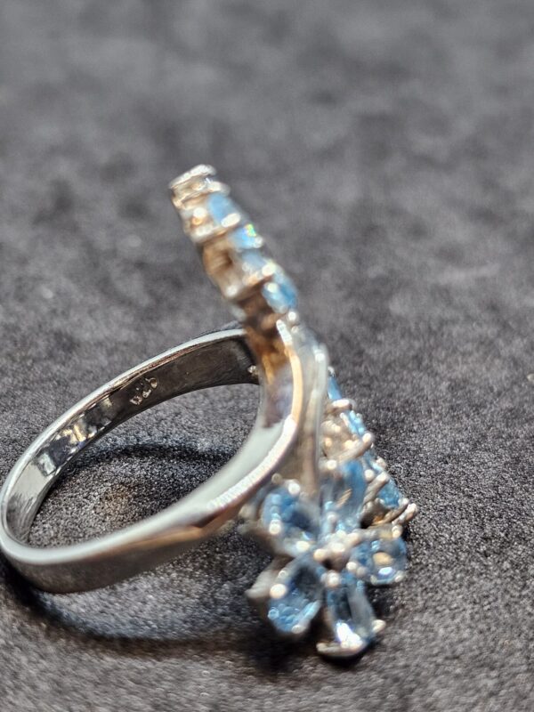 Blue Topaz Floral wrap Ring - Image 2