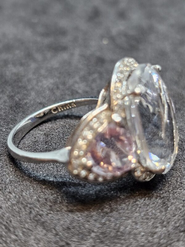 Aquamarine Amethyst Silver Ring - Image 3