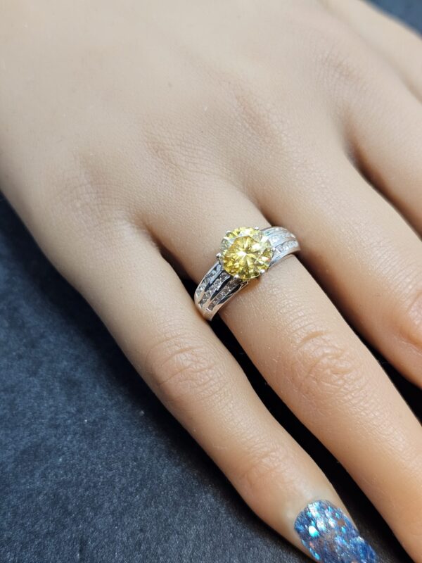 Yellow Stone Silver Ring