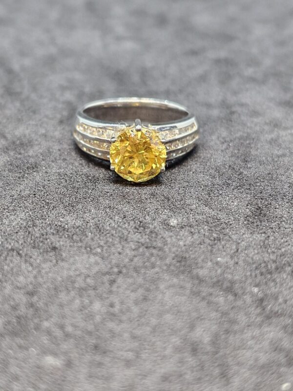 Yellow Stone Silver Ring - Image 2