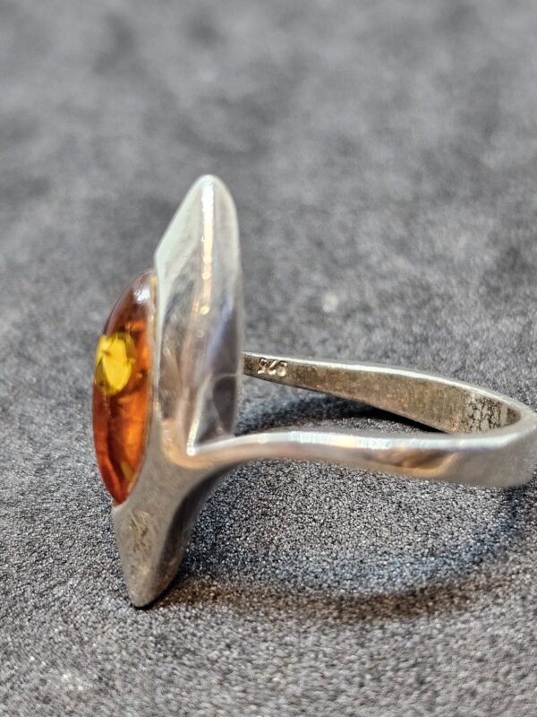 Amber Silver Ring - Image 3