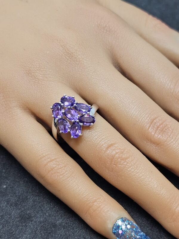 Purple Gemstone Cluster Ring