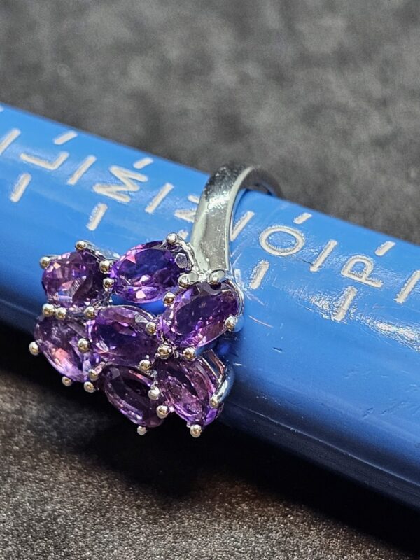 Purple Gemstone Cluster Ring - Image 4