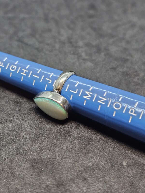 Simulated Opal Teardrop Silver Ring - Image 2