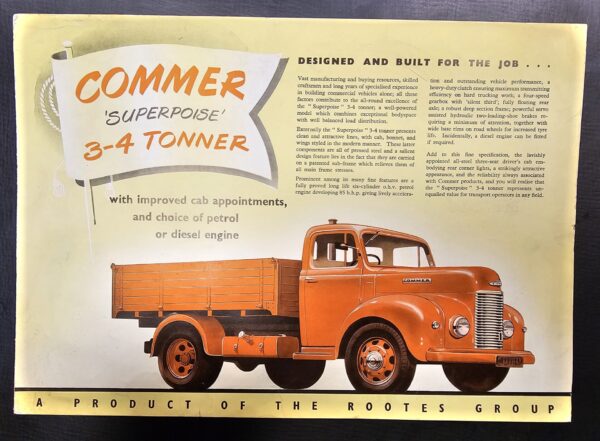 Commer 'Superpoise' 3-4 Tonner Brochure