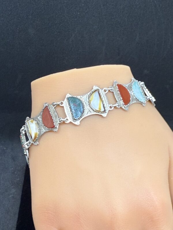 Scottish silver and agate bracelet