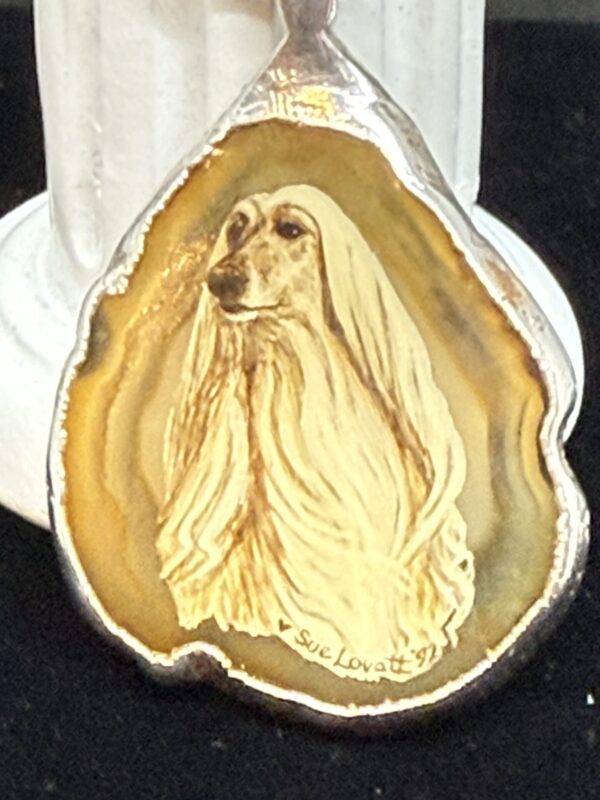 Sue lovatt hand painter agate pendant - Image 3