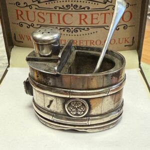 Japanese sterling silver miniature salt and pepper cellar