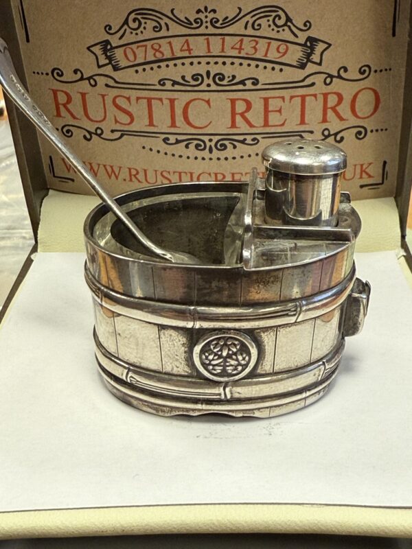 Japanese sterling silver miniature salt and pepper cellar - Image 3