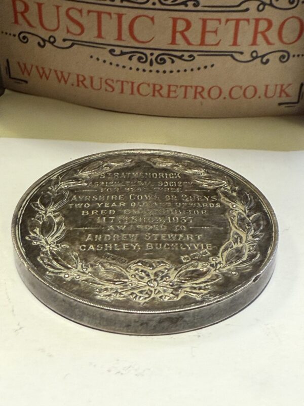 Solid silver agricultural society medal - Image 4