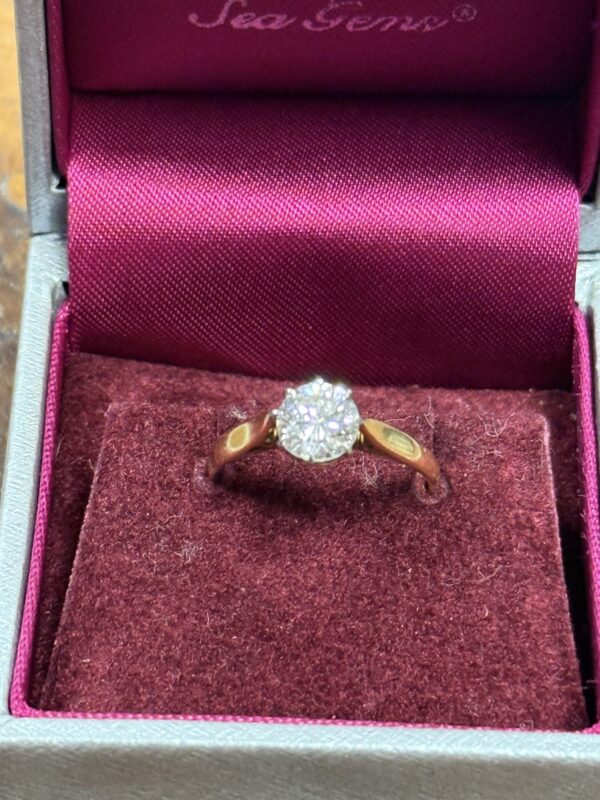 18ct gold .75 ct ladies diamond solitaire - Image 4