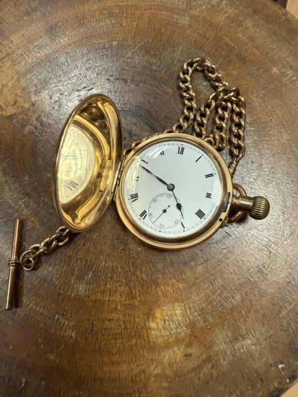 14ct gold filled pocket watch and chain