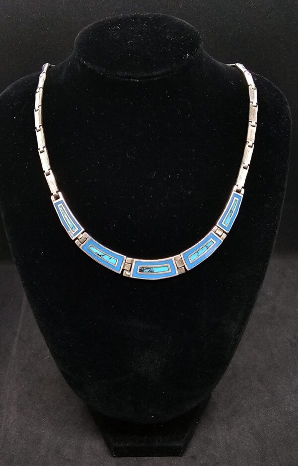 Silver Enamel Choker